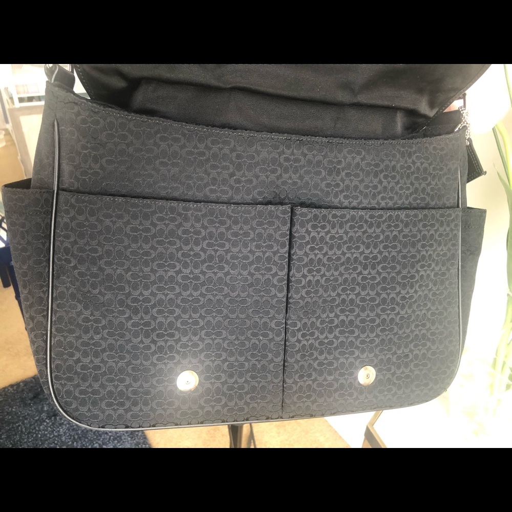 Coach- Black Canvas Laptop/Messenger Bag - Picture 3 of 6